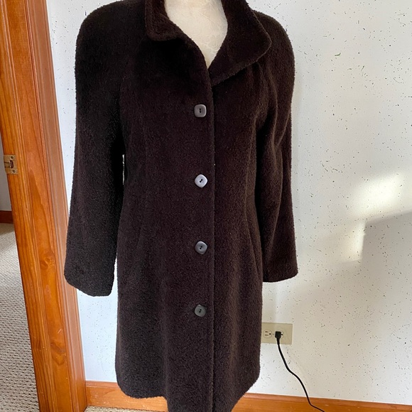 Vintage Alpaca Oversized black Wool coat - size 6 - Marshall Fields - Picture 5 of 16